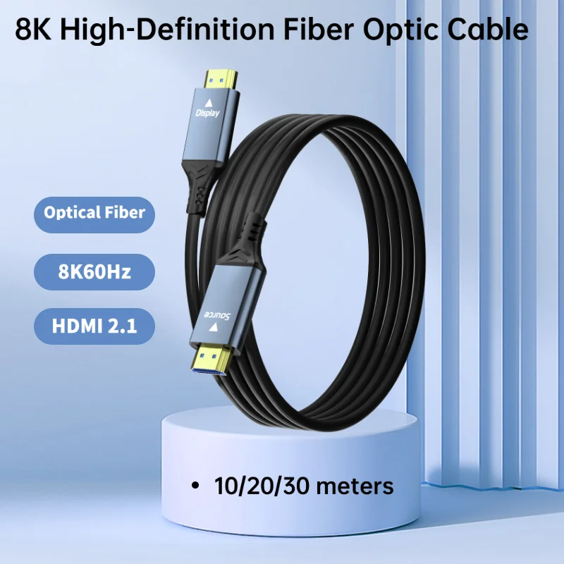 HDMI 2.1 Fiber Optic Cable 8K High Definition Video Cable Extended 10/20/30 Meter Cable Connected to Computer Set-Top Box TV