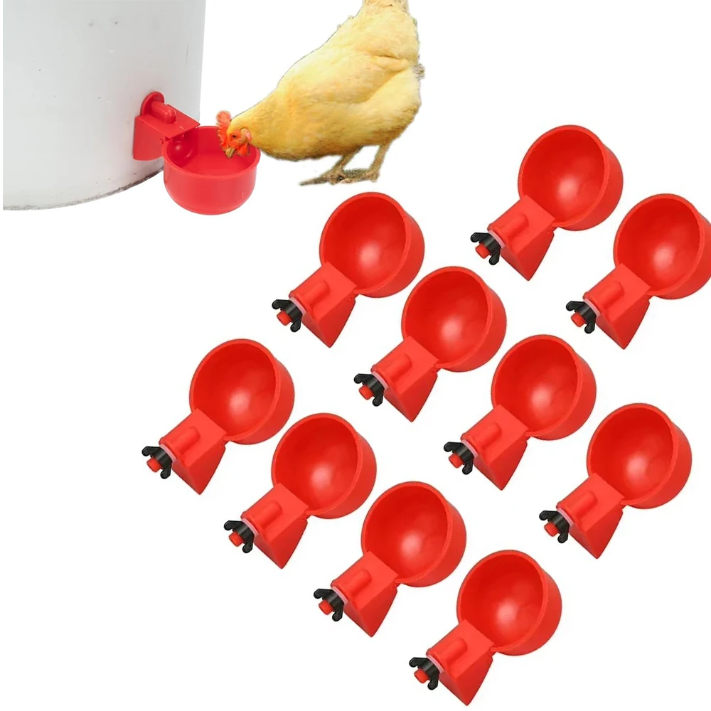 10 Pcs Hanging Drinking Bowls Chicken Automatic Waterer for Poultry Float Style Gravity Water Feeder Water Dispenser Acessory