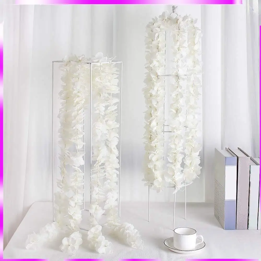 N98R 人工シルク藤つる吊り花ガーランドホーム屋外結婚式アーチ庭の壁の装飾、10 個パック (ホワイト)