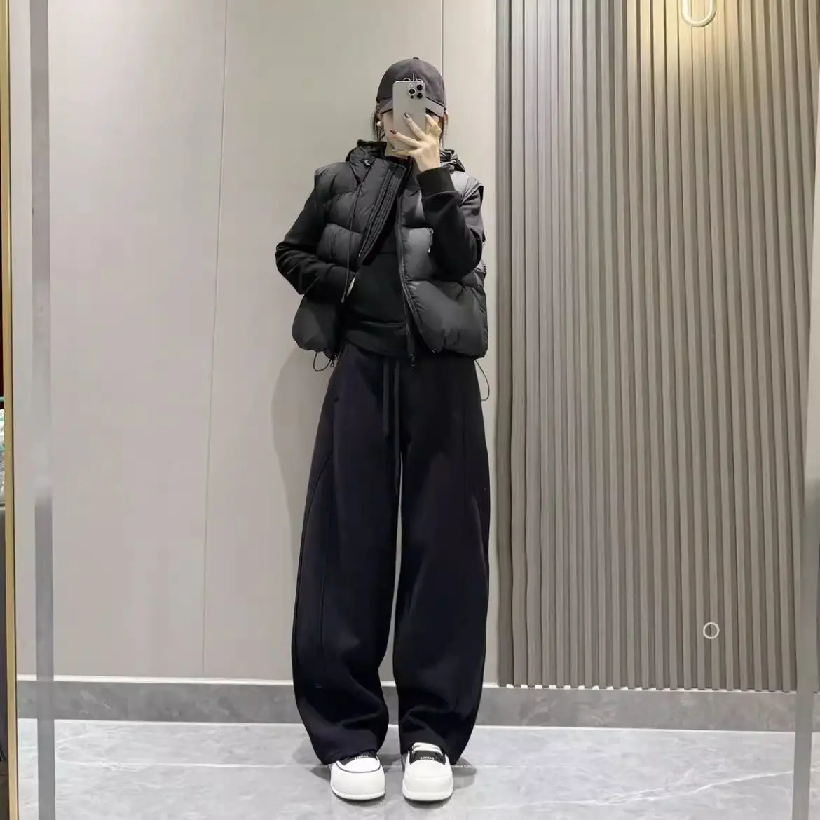 Thickened Fleece Winter Casual Pants Women's High Waist Straight Leg Pants Autumn Winter Style Pocket Detail High Warmth