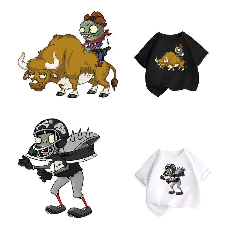 Funny Zombies Clothing stickers self-adhesive thermoadhesive patches thermo-stickers for children iron on transfer