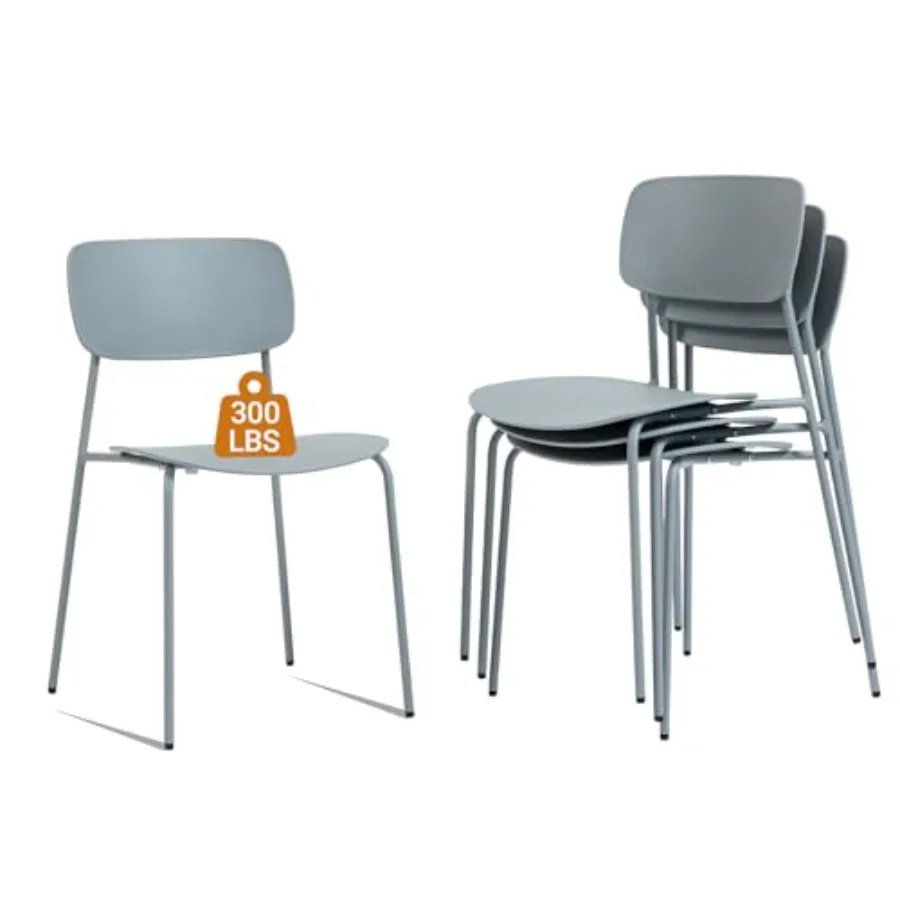 

Штабелируемые стулья, набор из 4 офисных стульев для гостей с металлическими ножками, штабелируемые офисные стулья для конференц-приемника, церковного вестибюля