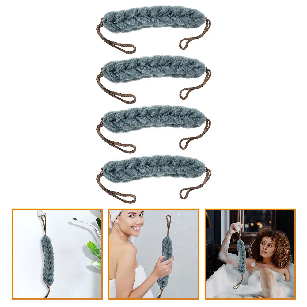 

4Pcs Stretchable Bath Shower Back Scrubber Exfoliating Body Scrubber for Back Cleaning Rich Foam Comfortable Easy Dry Hanging