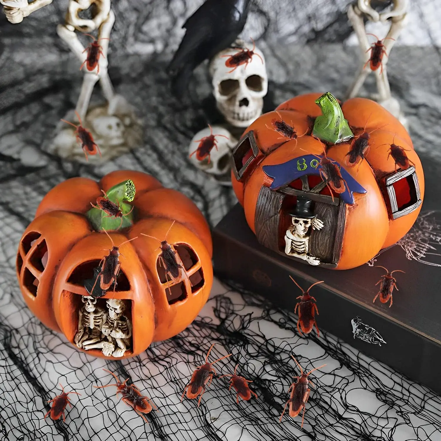 50 pz falsi scarafaggi scherzo scarafaggi finti plastica falso scarafaggio divertente trucco scherzo giocattoli scarafaggio per i regali di scherzo di Halloween