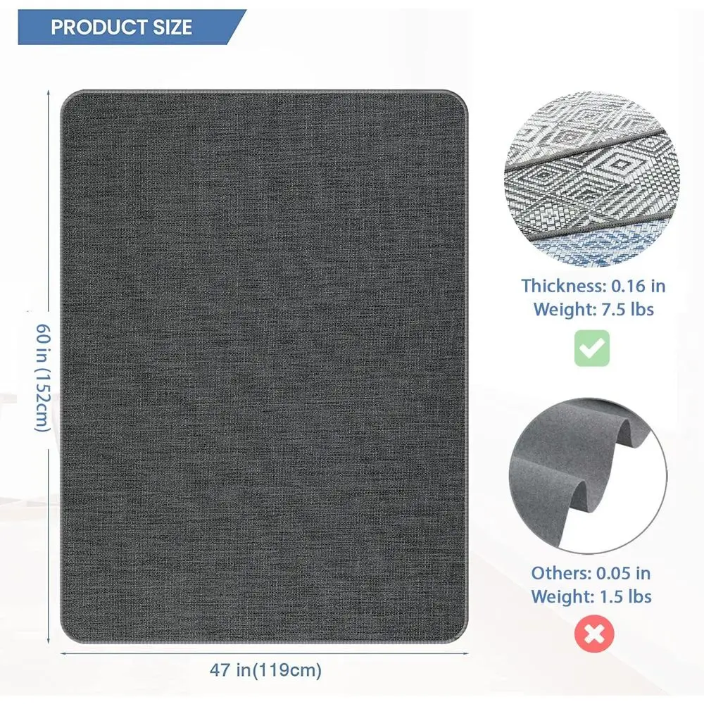 Alas Kursi untuk Lantai Kayu & Keramik, 47 inci x 60 inci, Alas Kursi Kantor Tugas Berat untuk Kursi Beroda, Anti Selip, Tidak Melengkung, Pelindung Lantai