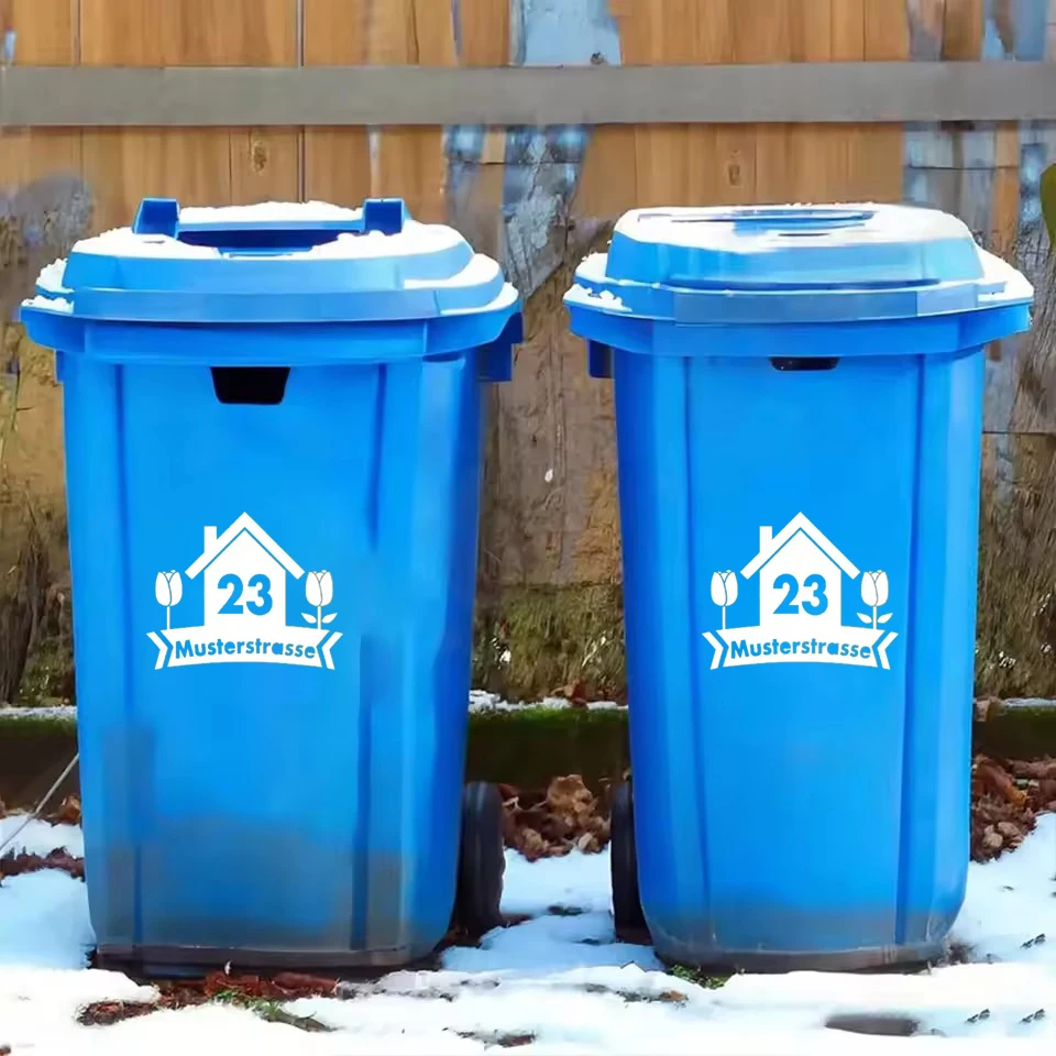 

3Pcs Wheelie Bin Vinyl Decal Custom Number Trash Can Sticker Waterproof House Number Decal for Outdoor Rubbish Bin
