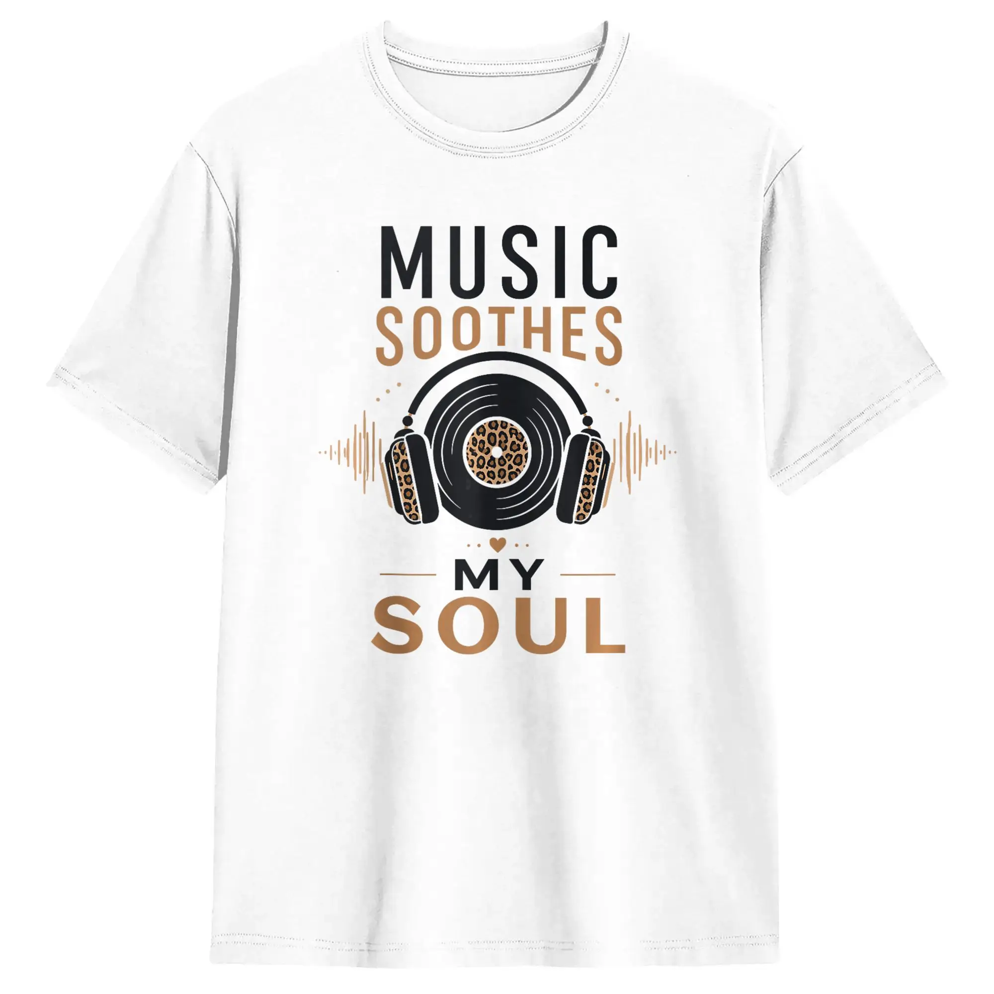 Music Soothes My Soul T Shirt  Hip Hop T-Shirts Short-Sleeve Streetwear Tops Beach Cotton Oversize Tees