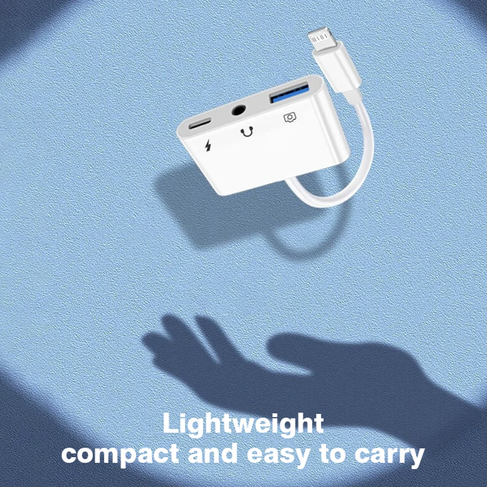 Byscoon 3 في 1 Lightning إلى USB 3.0/Charge/3.5mm Jack لهاتف iPhone 14 13 12 11 Pro XS Max XR X iPad Converter لمحول iOS OTG