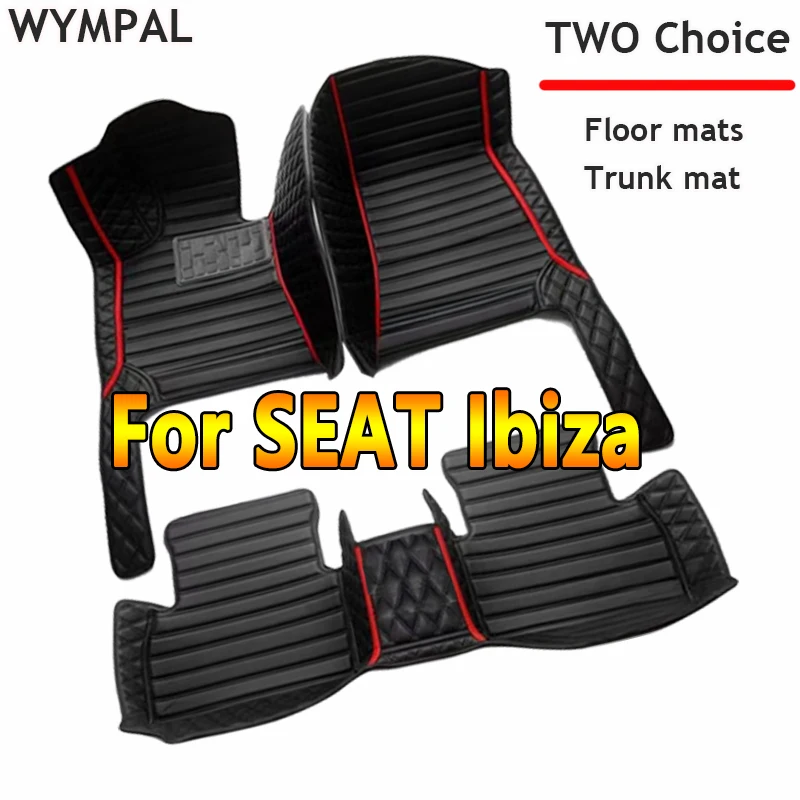 

Custom Auto Luxury Leather Car Floor Mat For SEAT Ibiza 2019 2020 2021 Car Mat Full Set Women Waterproof Accessories