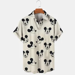 2024 Disney Donald Duck Mickey Mouse Men's 3d Printed Shirt New Summer Fashion Street Trend Retro Boutique Unisex Toplogo Shirt