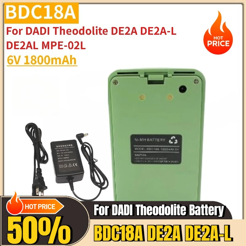 

6V 1800mAh BDC18A Ni-MH Battery for DADI Theodolite DE2A DE2A-L DE2AL MPE-02L Total Station Battery Brand-New High Quality