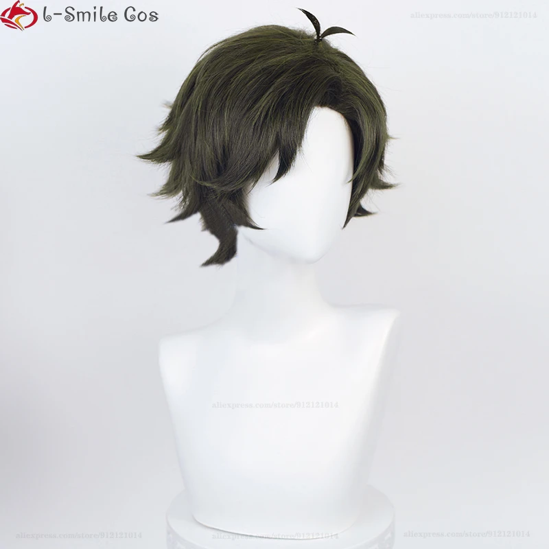 Damian Desmond Anime Cosplay Wig, Green Party Wigs, Short 30cm, Anya Forger's Irritation Mate, Second Son of Matovan Boy Wigs