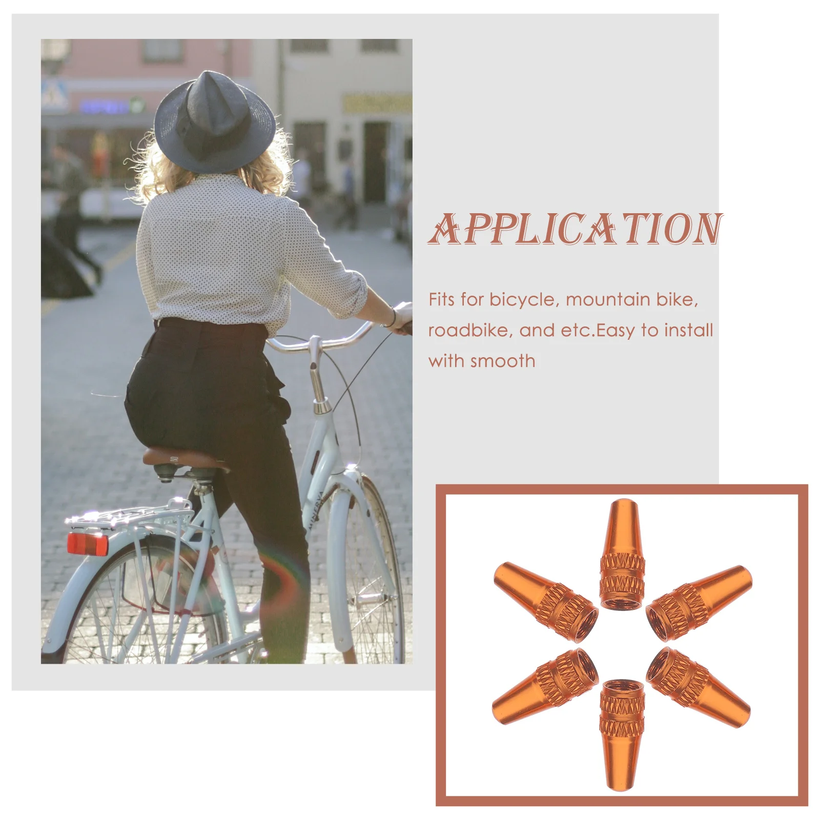 

6 pcs Bicycle Orange Valve Tire Air Cap Caps For Bike Tire Air Caps Dust Covers Fit For Mtb Road Bicycle Cycling