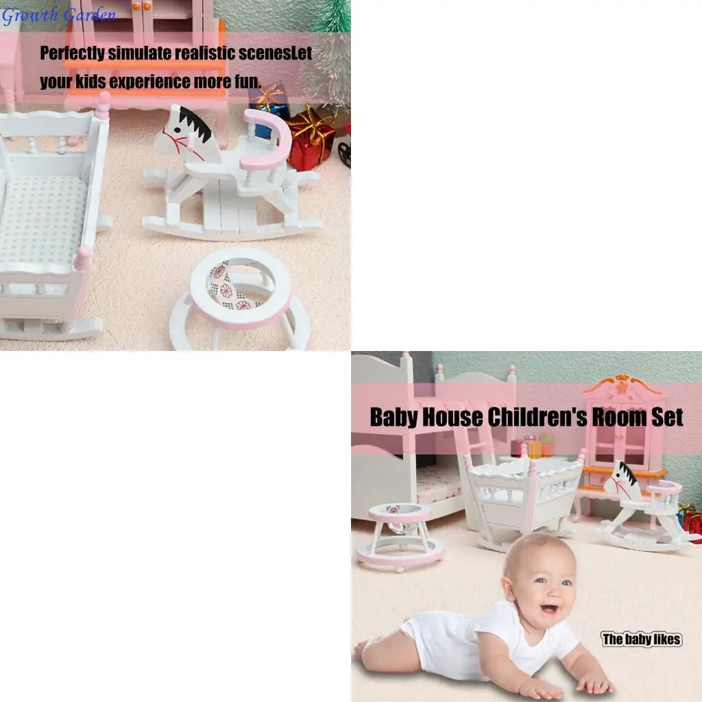 

Комплекс мебели кукол 1/12 Сцена сцены для детской комнаты показ Kid Play Toy E65d