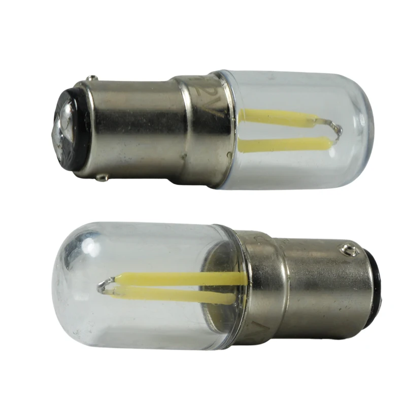 Led Filament Bulb B15 B15D Mini Candle Lamp 12v 24v 110v 220v 2W Super Home Decor Chandelier Light 12 24 Volt For Sewing Machine