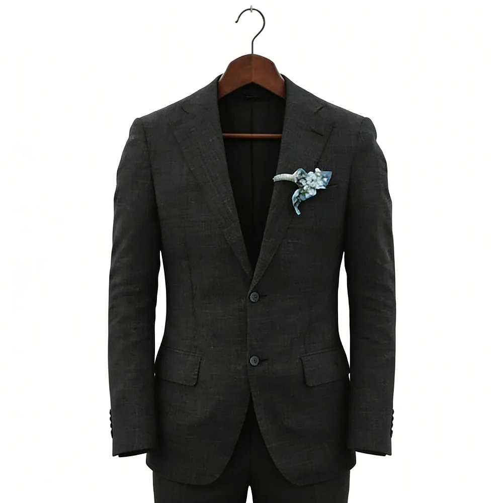 

Terno de linho casual masculino, 2 peças, blazer, calça, conjunto slim fit, verão, praia, festa, casamento, baile, noivo, smokin