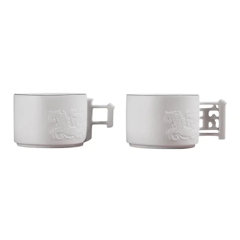 

Hou Yu China Pair Cup National Style Creative White Porcelain Wedding Birthday Gift