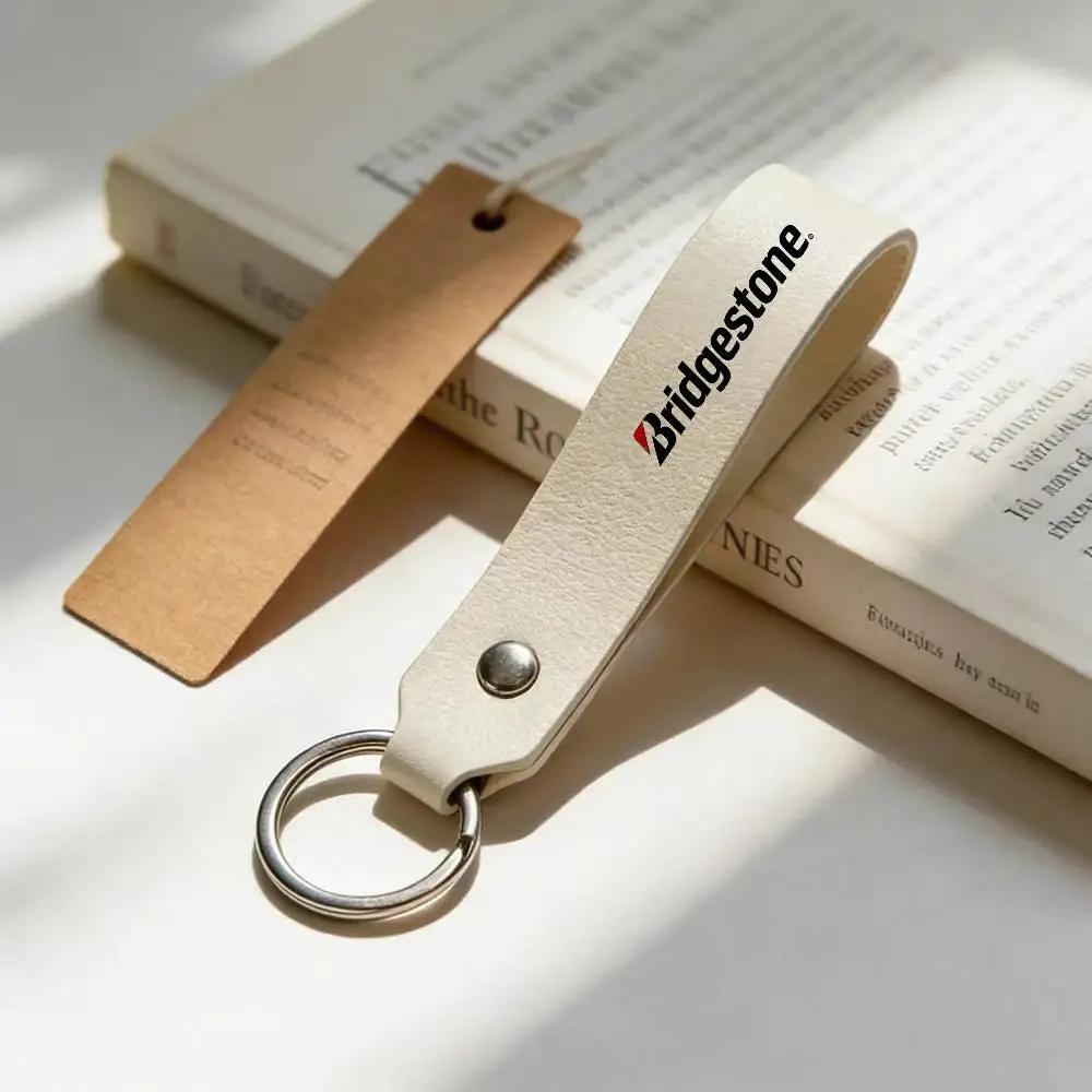 

Брелок для ключей из искусственной кожи Bridgestone с логотипом, универсальный держатель для ключей от мотоцикла, подарок для мужчин-мотоциклистов