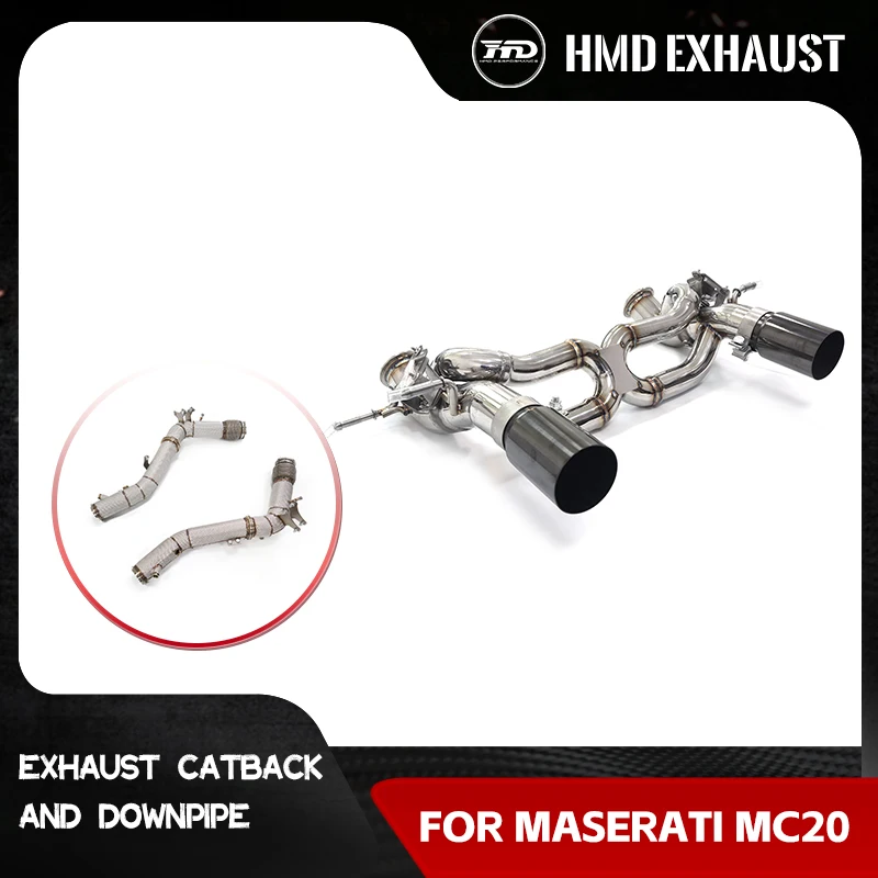 

HMD Exclusive Customization SS304 Catalysis Downpipe for Maserati MC20 OEM Valves Catback Mufflers Lossless installation