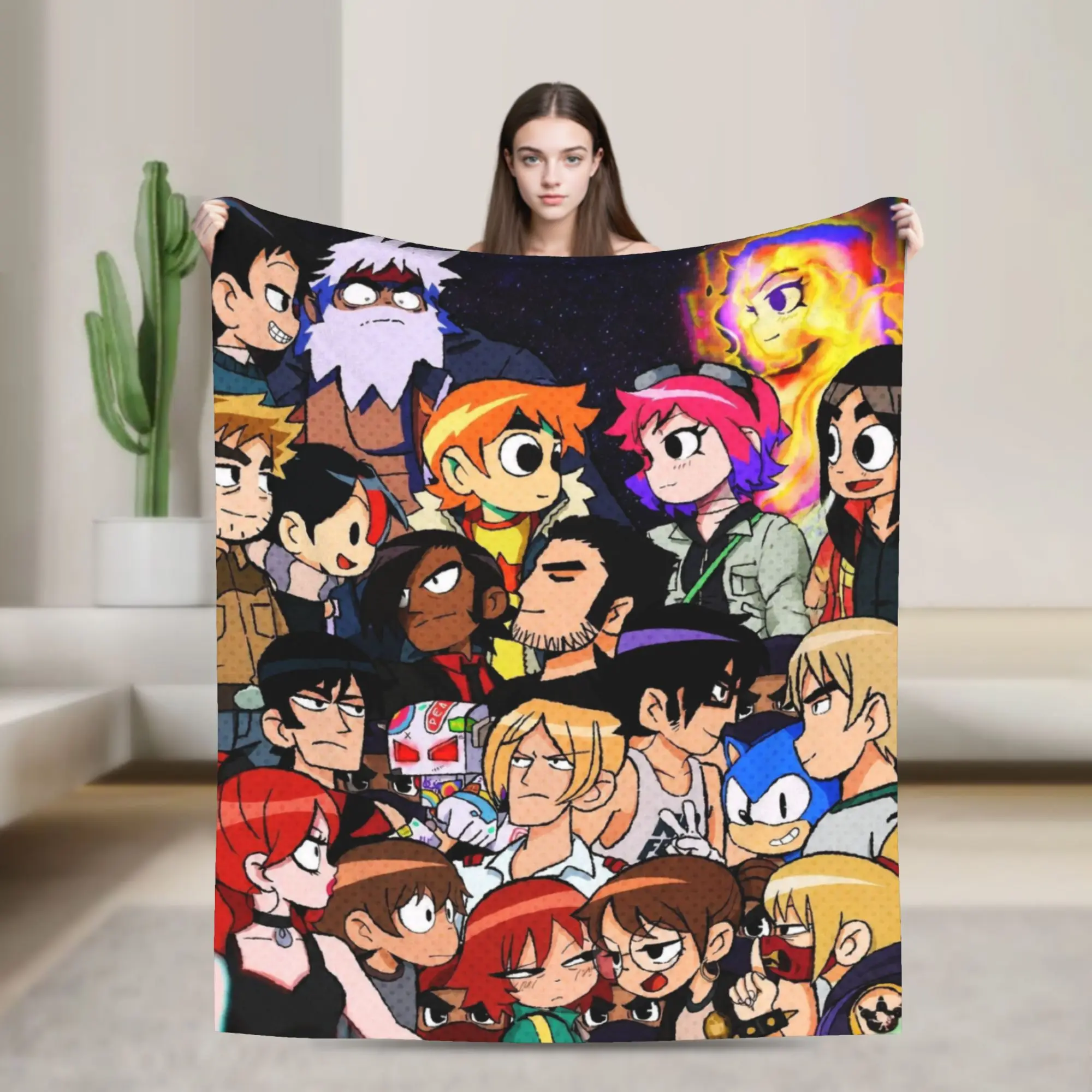 Scott Pilgrim vs. the World Merch Blanket Super Soft Fleece  Throw Blankets Relax Plush Thin Quilt