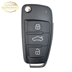 SUPERKEY-Coque de clé de voiture pliable à 3 boutons, étui de remplacement pour Audi A2 A3 A4 horizon A6L A8 Q7 TT