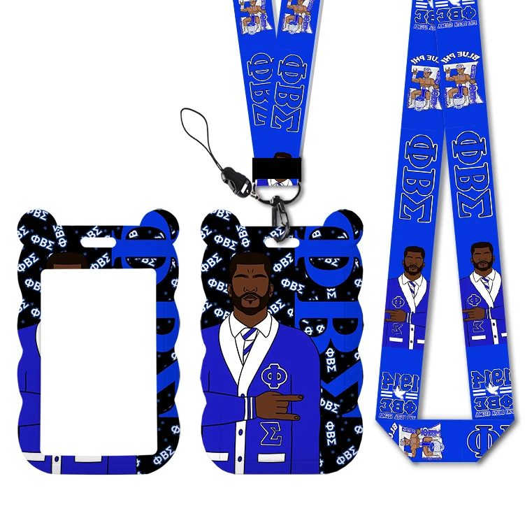 

Phi Beta Sigma Fraternity Lanyards Id Badge Holder Strap Work Card Bus Access Card Holder Keychains Accessories