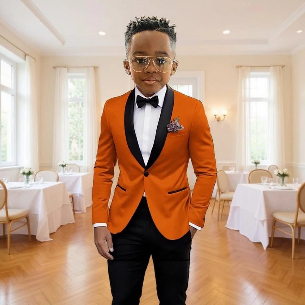 

Formal Boys Suits 2 Pieces Wedding Custom Made Tuxedo Children Suits Size 2T-16T Slim Fit Suit Violet Jacket with Pants