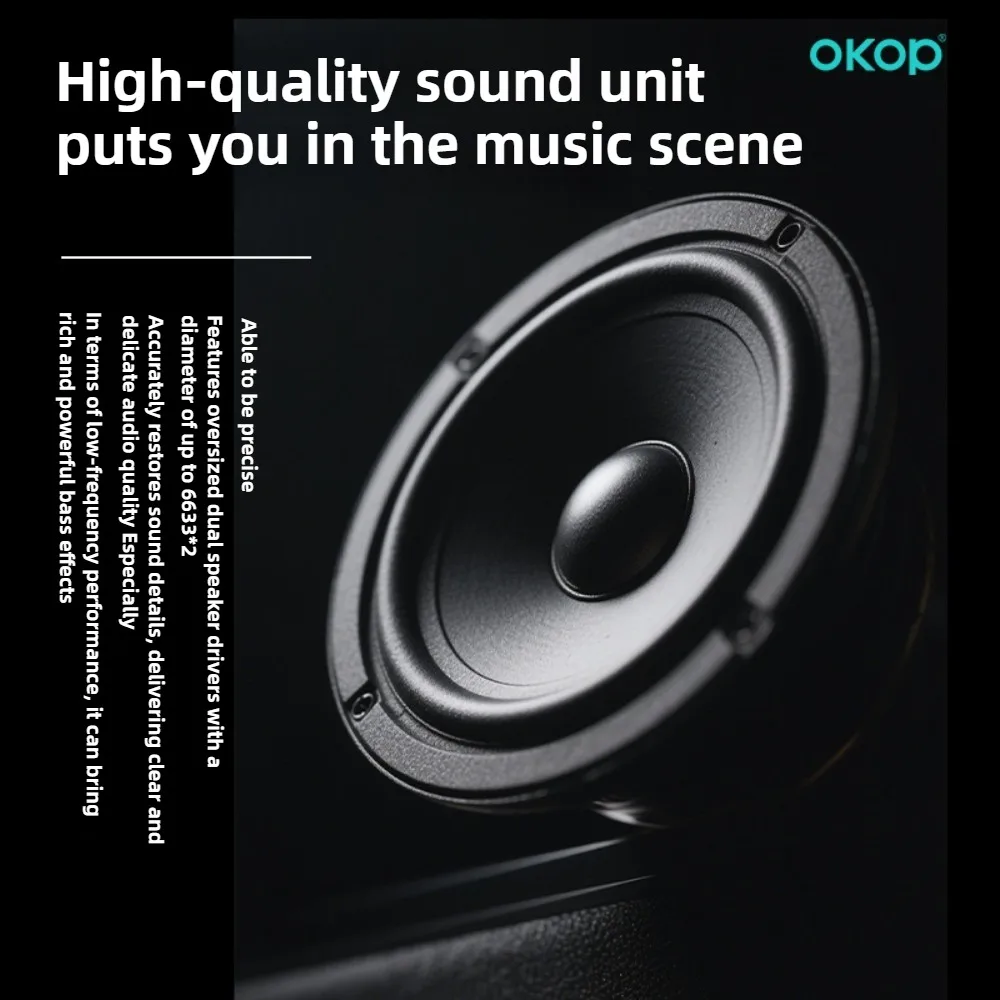 OKOP سمّاعات بلوتوث مكبر صوت خارجي محمول جو ضوء التنفس بطارية طويلة جدًا حفلة التخييم المتكلم TF USB #4