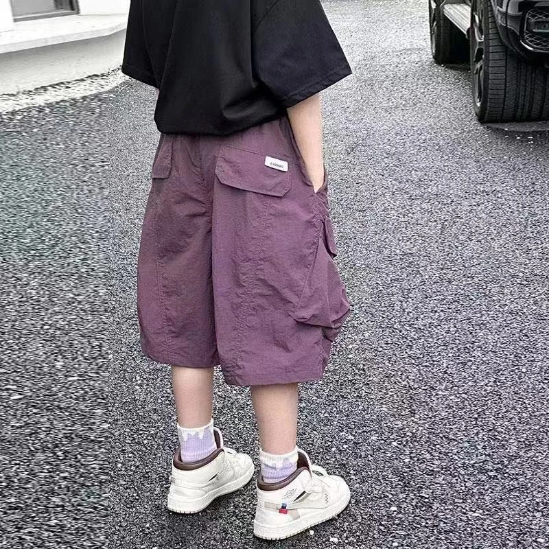 Boys Summer 2026 New Quick Dry Cargo Shorts Lightweight Five-Point Kids Stylish
