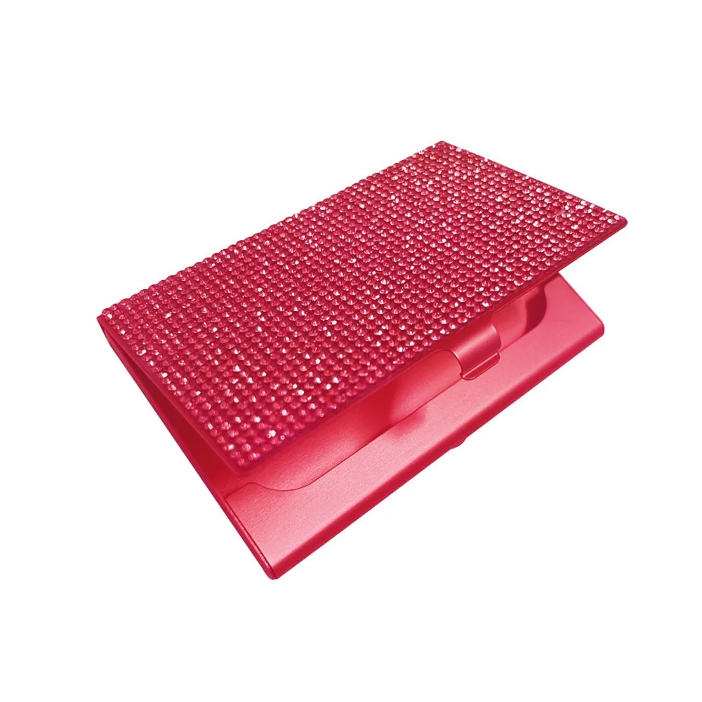

Aluminum Alloy Diamond Metal Business Card Case Small Snap Slim Business Card Case 10-20 Sheets Capacity Business Card Holders