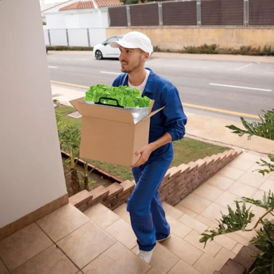 5 قطعة حقيبة احباط معزولة مع مقابض 13.4x9.4x13 بوصة قابلة لإعادة الاستخدام المحمولة أكياس الشحن الحرارية مقاوم للماء للقهوة TakeAw