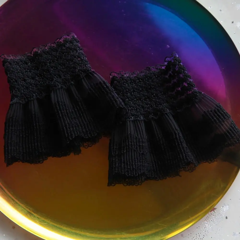 

1Pair Universal Arm Cover Gloves Sweater Decorative Lace Cuffs Fake Sleeve Detachable Sleeve Cuffs Ruffles Elbow Sleeve
