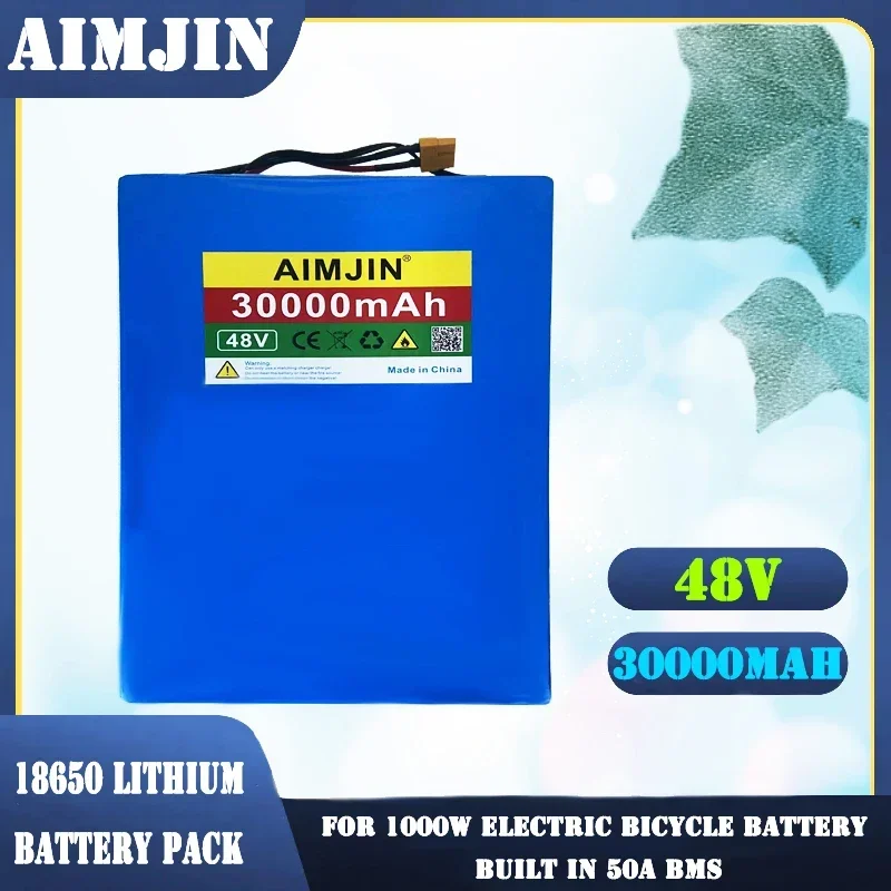 

NEW 13S8P 48V 30000mAh 18650 Lithium Battery Pack 1000W Battery Built in 50A BMS