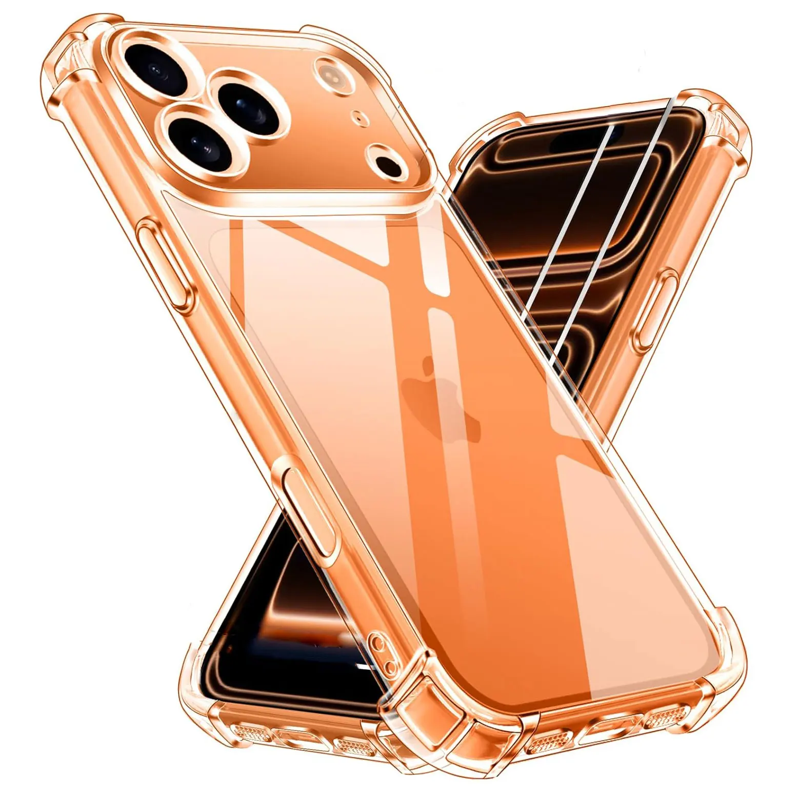 Stoßfeste weiche Ecken klare Handyhülle für iPhone 17 Air 16 14 12 13 Mini 11 15 Pro Max XR XS X 7 8 Plus Schutzrückseite
