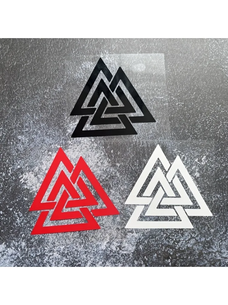 AliExpress NONE 1PC Interlocking Triangle Vinyl Sticker - Black/Red/White Waterproof Self-Adhesive for Car, Laptop, Phone & DIY Decor