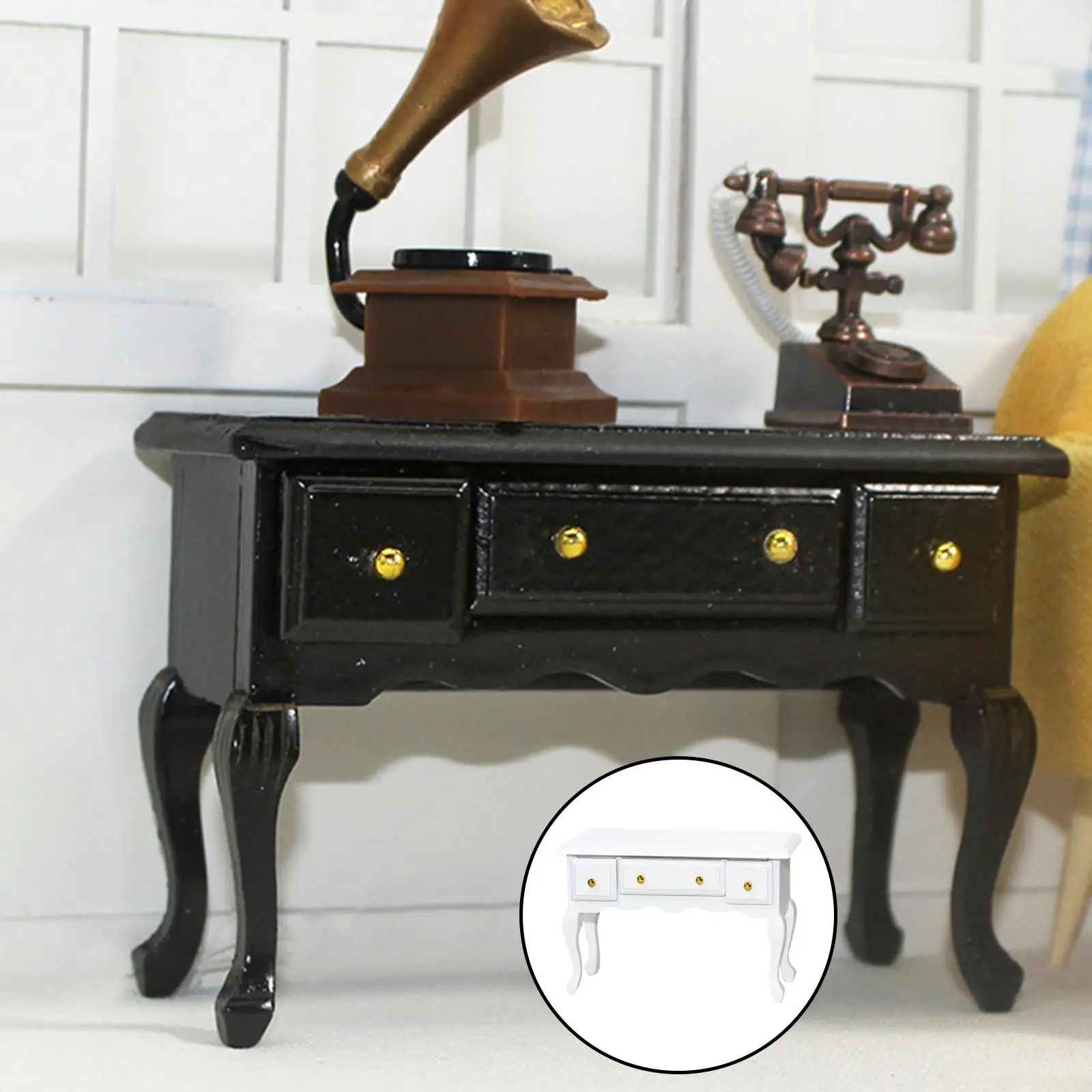 Maison de poupée 1:12, bureau d'étude Miniature fait à la main, Table en bois Antique minable, meubles modernes, modèle de scène de vie, jouets de décoration