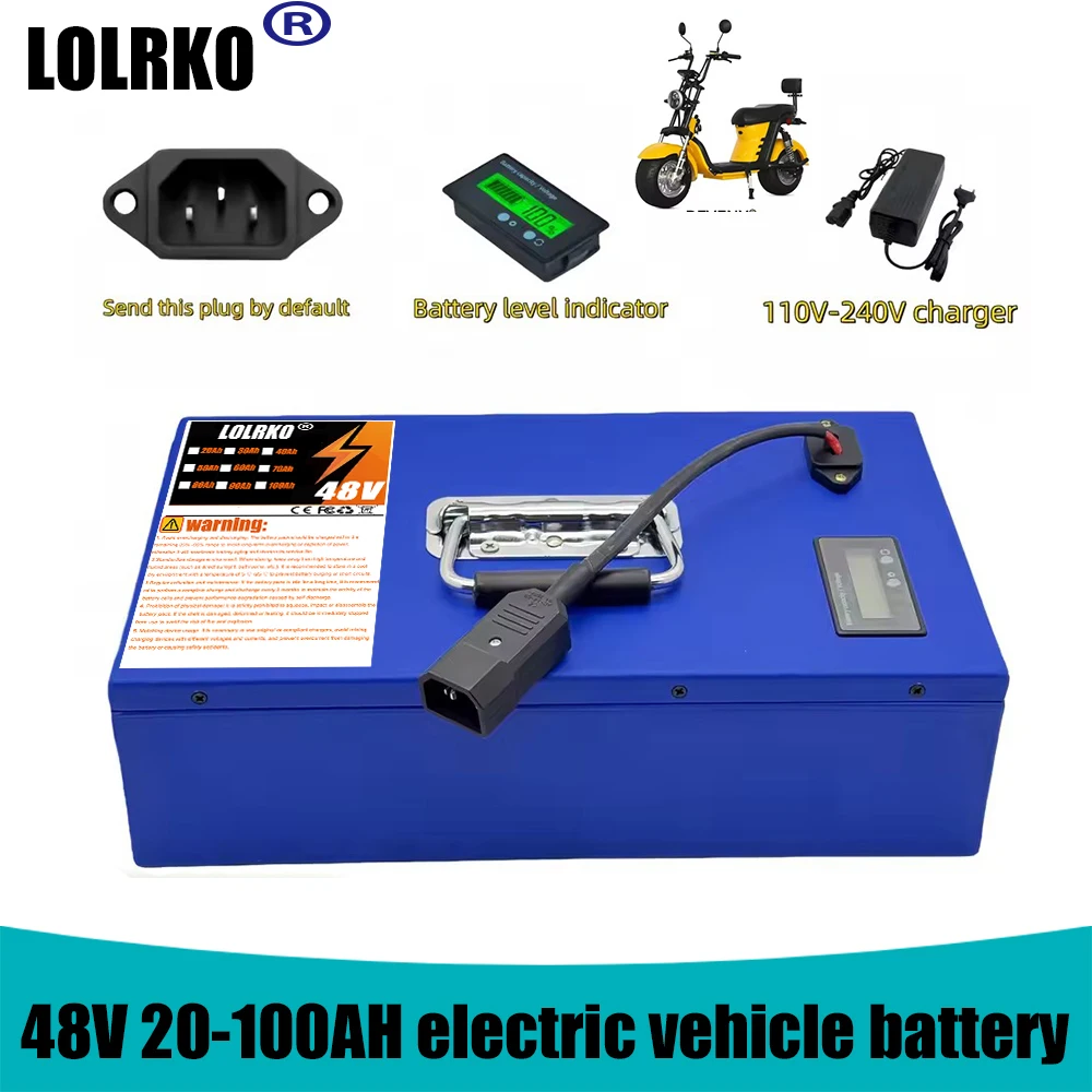 

Air fast transportation New Full Capacity Power 18650 Lithium Battery 48V 20AH-100AH Lithium Battery Pack Suitable for 250-3000W