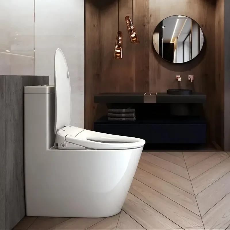 Smart Electric Bidet Seat with Remote Control Heated Seat Auto Deodorizer Slow Close Lid Ultra Thin Design for Modern