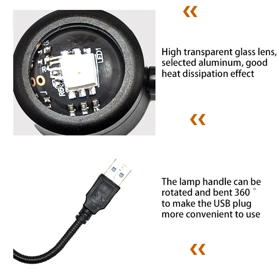 LED 일몰 램프 나이트 라이트 USB 프로젝터 생일 파티 장식 분위기 조명 침실 거실 벽 사진