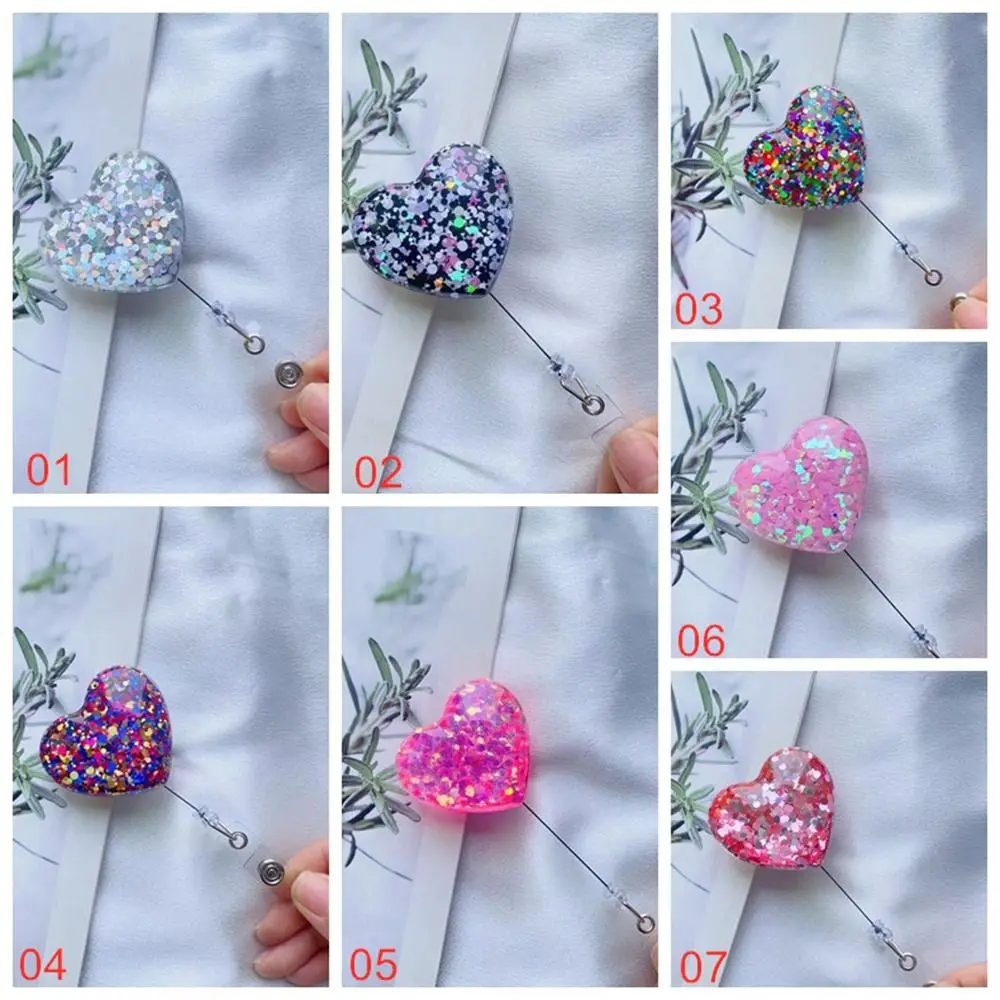 1 шт., зажим для ID-карты, с блестками