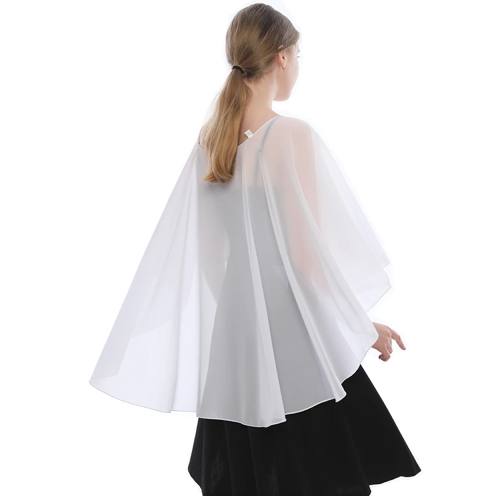 Women Chiffon Capes Shawl Ladies Wedding Cape Shrug Ladies Bridal Lightweight Long Shawl and Wraps Evening Dress Cover Up