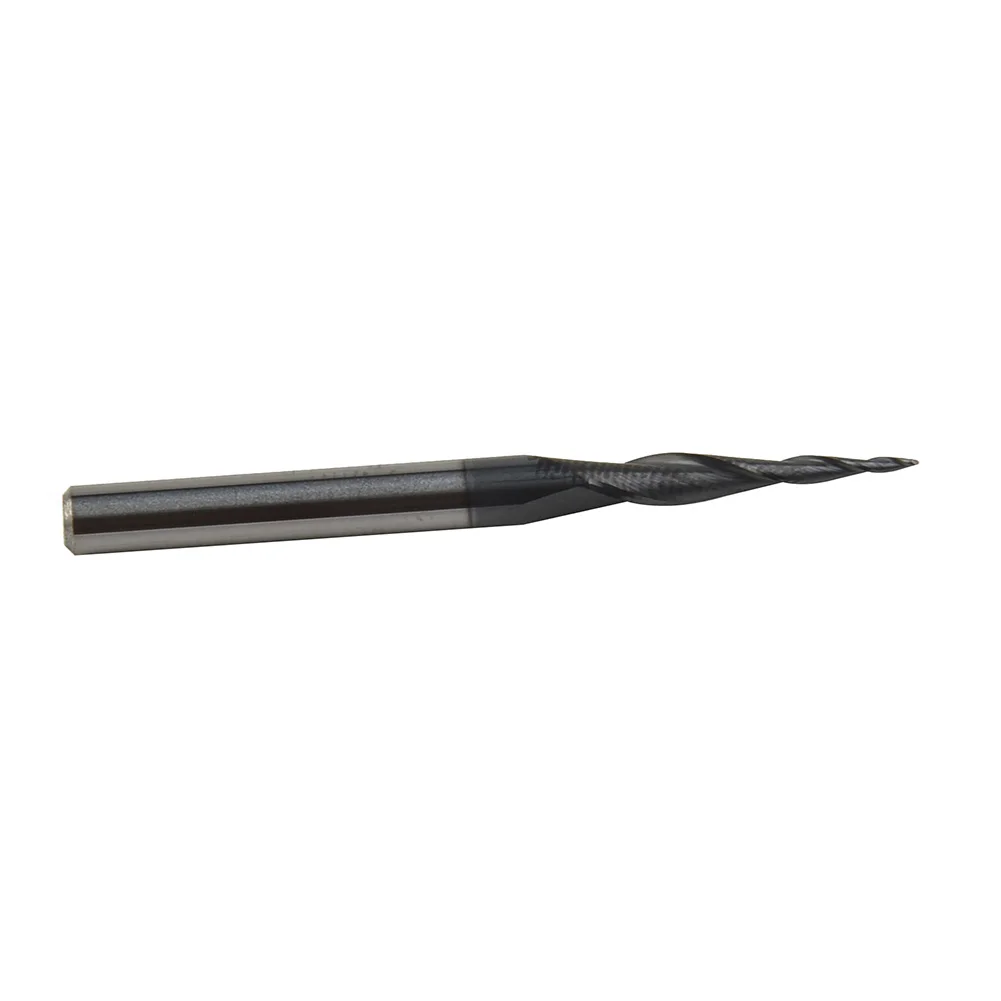 18 Pieces CNC Carbide Ball Nose Tapered End Mill Radius 0 25mm TiAlN Coating for Milling Soft Materials and Steel HRC0 55