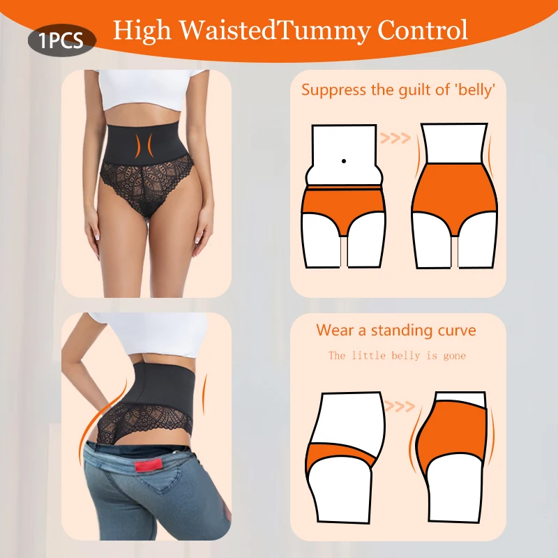 High Waist Hip Lifter Women Lace Thong Shaper Tummy Control Panties Ladies Breathable Shaping Underwear Pulling Briefs Shapewear view 6