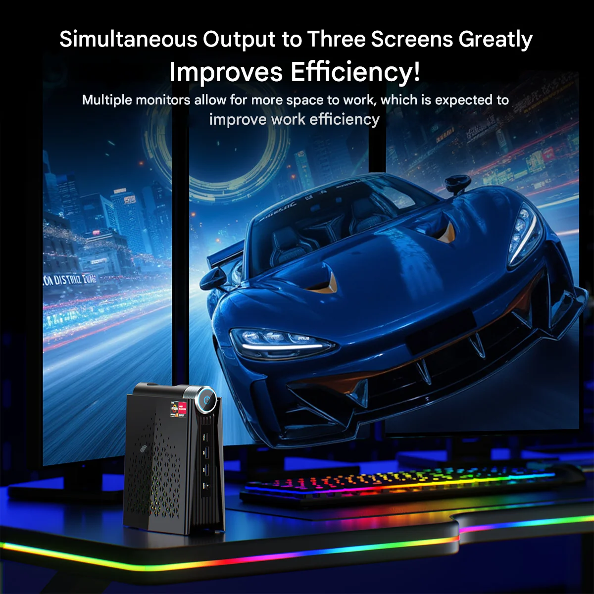 ACEMAGIC S3A كمبيوتر صغير للألعاب AMD R7 8745HS/8845HS R9 8945HS RAM 32GB DDR5 1 تيرا بايت SSD ألعاب الكمبيوتر RGB التحكم في الضوء WiFi6 BT5.2