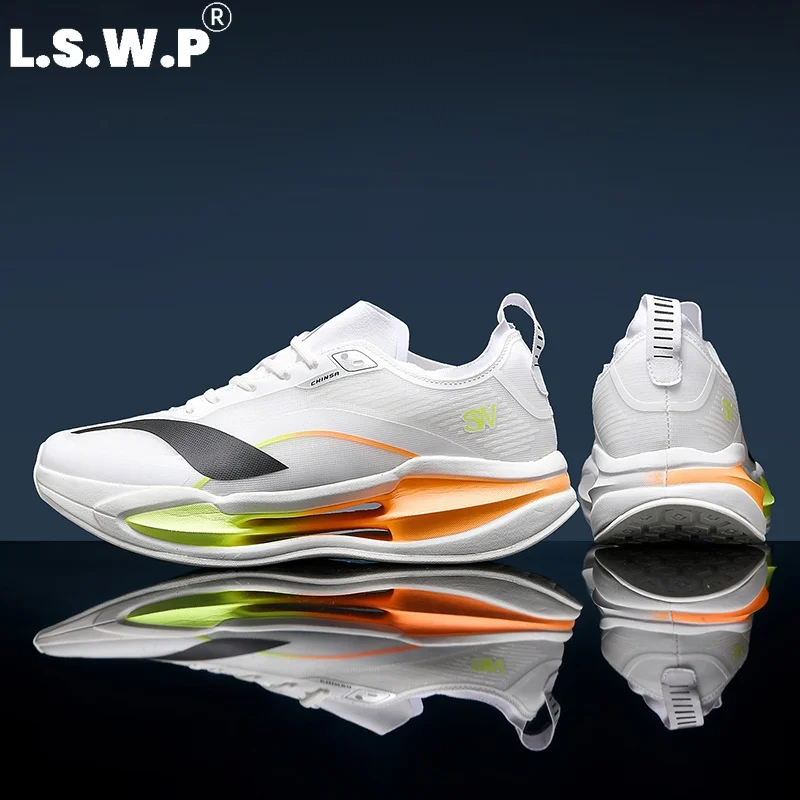 Men's Casual Sports Shoes, Ice-Feel Mesh Unisex Sports Shoes, Hollow-Out Thick-Soled High-Elastic Shock-Absorbing Running Shoes, Lightweight Non-Slip Wear-Resistant Professional Jogging, Physical Fitness, Marathon Training, Casual Running Shoes in Multiple Colors