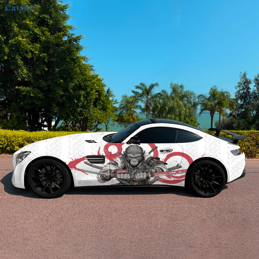 

Monkey Warrior Splash Car Side Sticker Decoration, PVC Waterproof Scratch Resistant Decal, Car Protection, Auto Accessories Gift