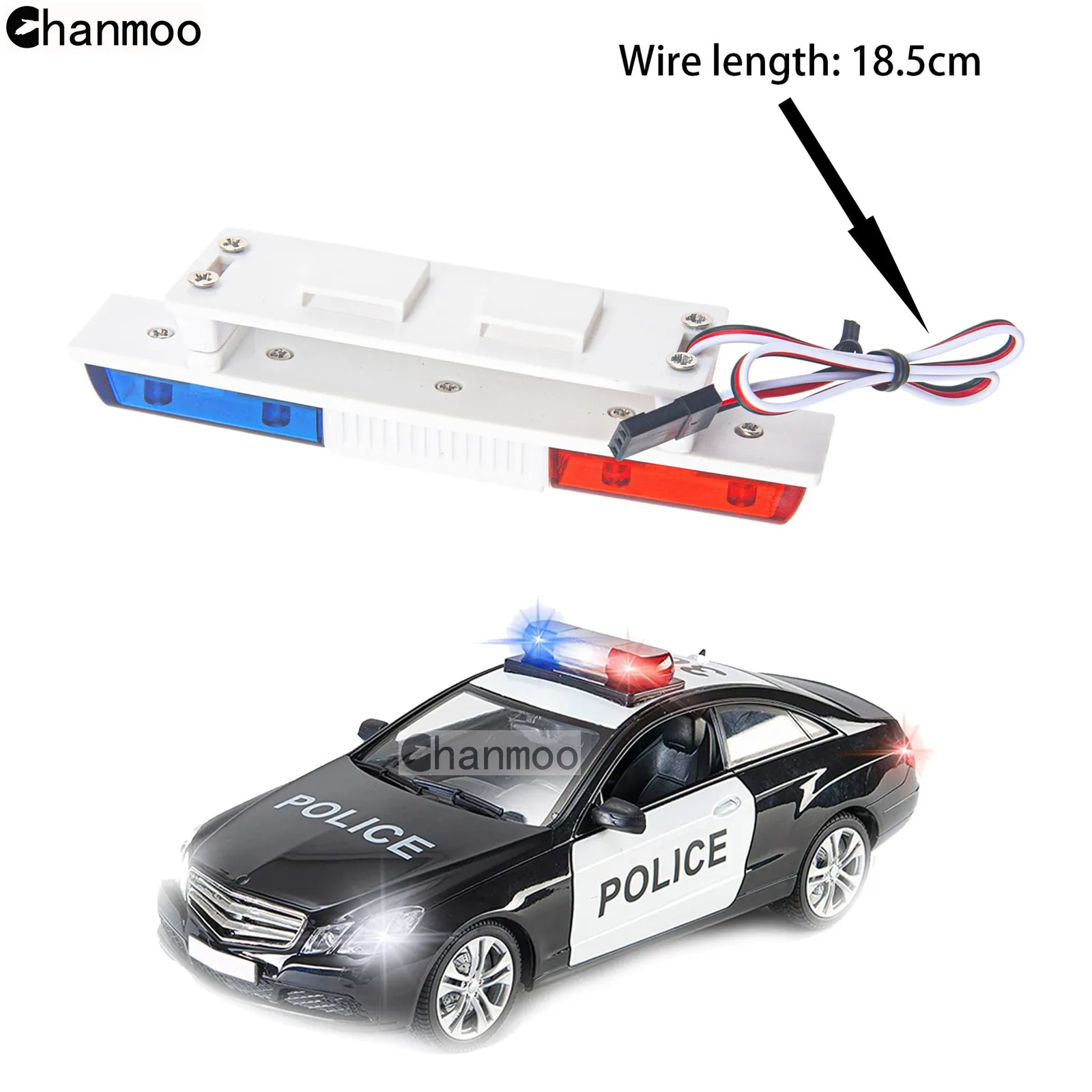 1/8 1/10 Police Flash LED Light Alarming Lights Accessories for 1:8 1:10 RC Car Axial HSP Kyosho Tamiya SCX10 D90 Upgrade Parts