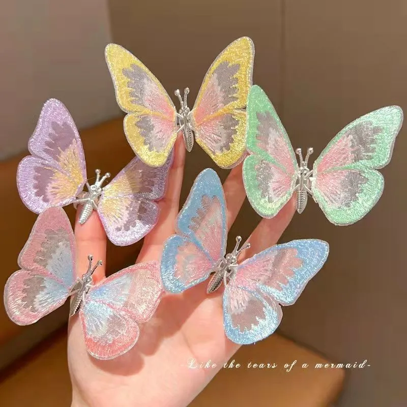 Butterfly Car Interior Ornament Embroidered Fabric Air Vent Clip Center Console Decoration Dynamic Swing Design Precision