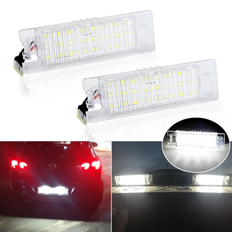 2PC Whitet Car LED License Number Lamps Plate Lights for Opel Astra H J Corsa C D Insignia Tigra B Twintop Vectra C Zafira B OPC