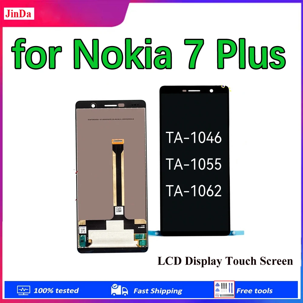 Lcd original para nokia 7 plus lcd ta-1046 ta-1055 ta-1062 display touch screen digitador assembléia para nokia e7 plus tela lcd